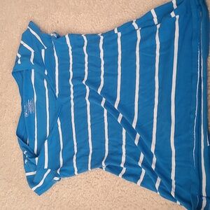 Blue and white striped shirt